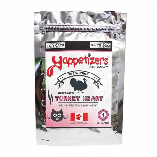Yappetizers Cat Treats – Dehydrated Turkey Heart