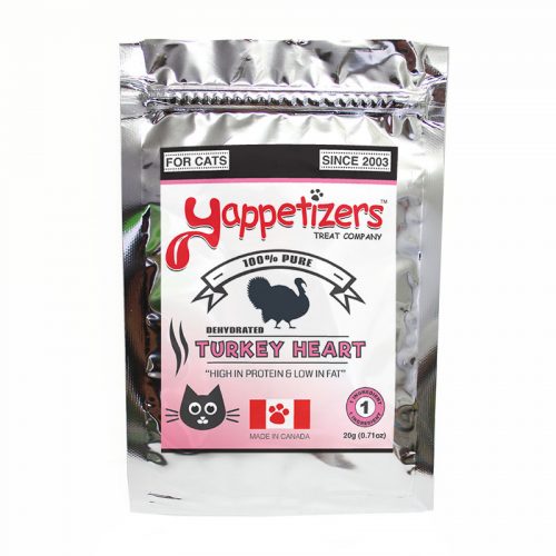 Yappetizers Cat Treats - Dehydrated Turkey Heart