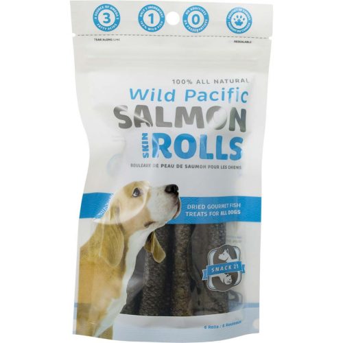 Snack 21 – Wild Pacific Salmon Skin Rolls (6 Rolls)